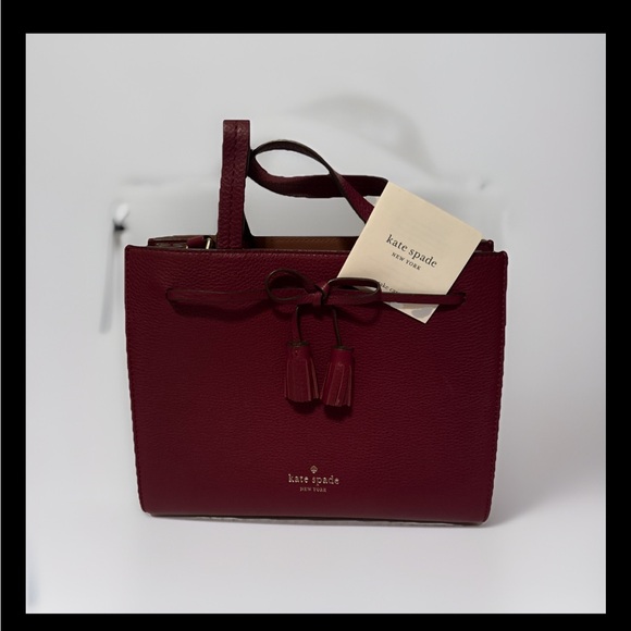 Kate Spade Burgundy Cow Leather Handbag - Picture 1 of 7